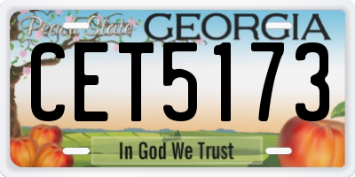 GA license plate CET5173