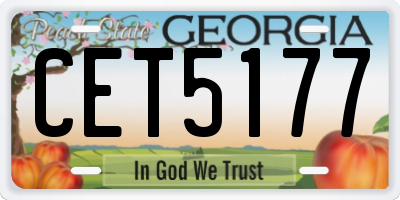 GA license plate CET5177