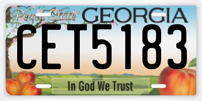 GA license plate CET5183