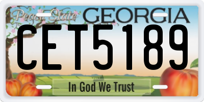 GA license plate CET5189