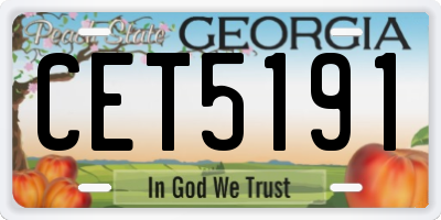 GA license plate CET5191