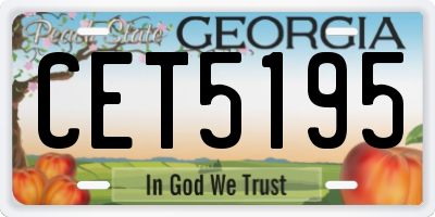 GA license plate CET5195