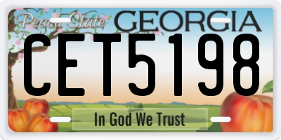 GA license plate CET5198