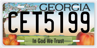 GA license plate CET5199
