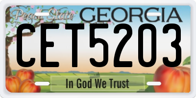 GA license plate CET5203