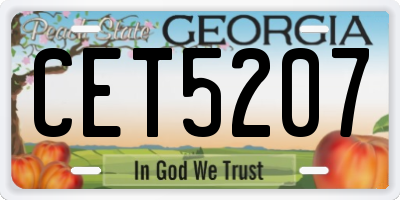 GA license plate CET5207