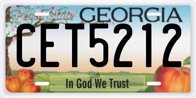 GA license plate CET5212