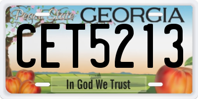 GA license plate CET5213