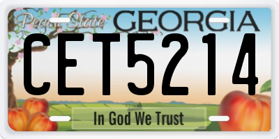 GA license plate CET5214