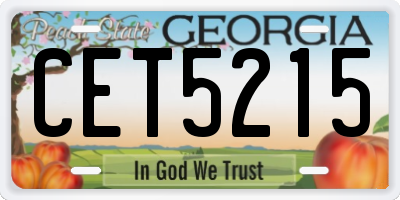GA license plate CET5215