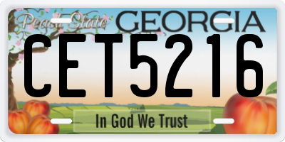 GA license plate CET5216