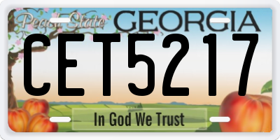 GA license plate CET5217