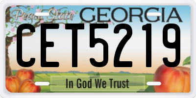 GA license plate CET5219