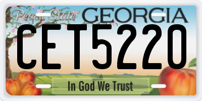 GA license plate CET5220
