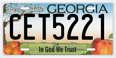 GA license plate CET5221