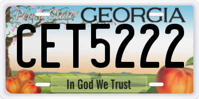 GA license plate CET5222