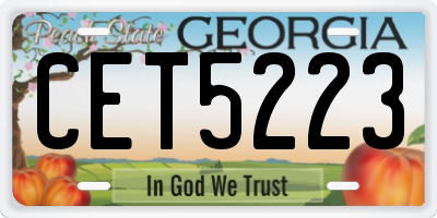 GA license plate CET5223