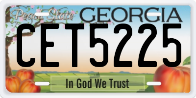 GA license plate CET5225