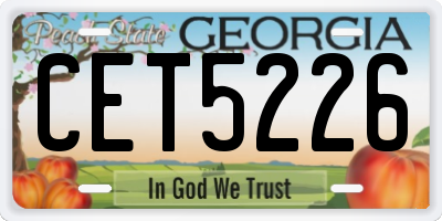 GA license plate CET5226