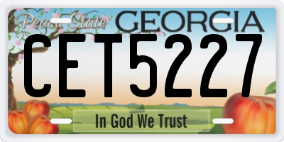 GA license plate CET5227