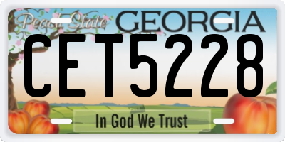 GA license plate CET5228