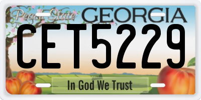 GA license plate CET5229