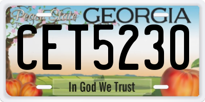 GA license plate CET5230