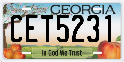 GA license plate CET5231
