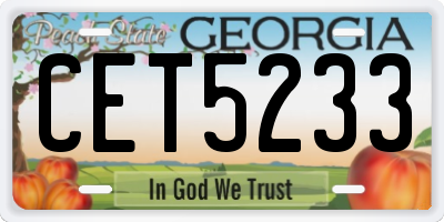 GA license plate CET5233