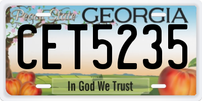 GA license plate CET5235