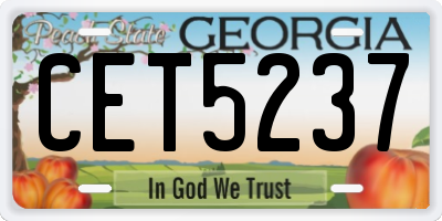 GA license plate CET5237