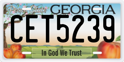 GA license plate CET5239