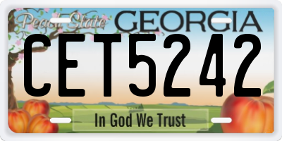 GA license plate CET5242