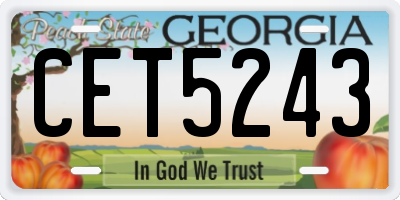 GA license plate CET5243