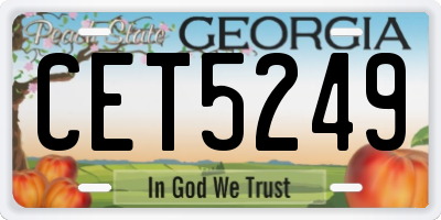 GA license plate CET5249