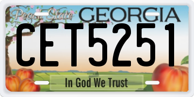 GA license plate CET5251