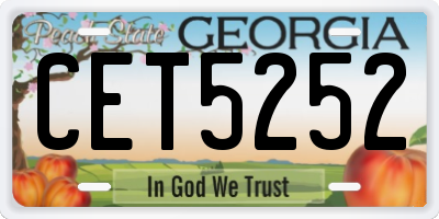 GA license plate CET5252