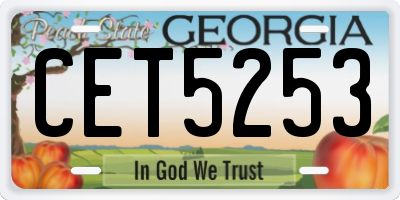 GA license plate CET5253