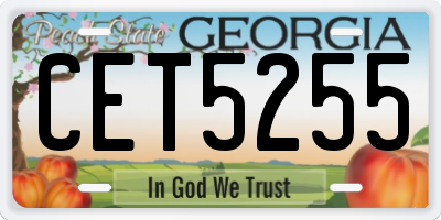 GA license plate CET5255