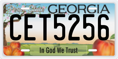 GA license plate CET5256