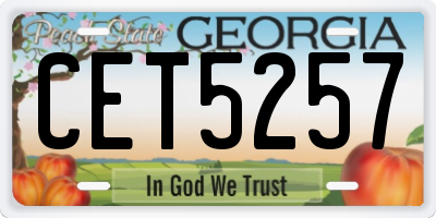 GA license plate CET5257