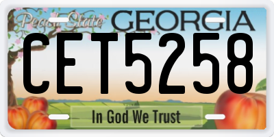 GA license plate CET5258