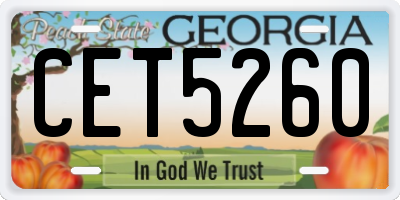 GA license plate CET5260