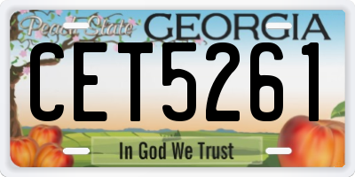 GA license plate CET5261