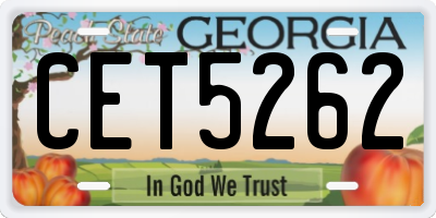 GA license plate CET5262