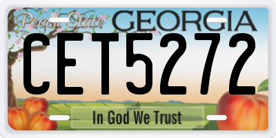 GA license plate CET5272
