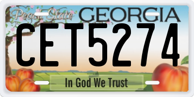 GA license plate CET5274