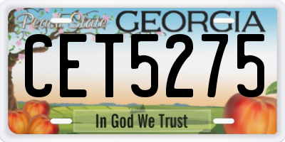 GA license plate CET5275