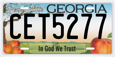 GA license plate CET5277