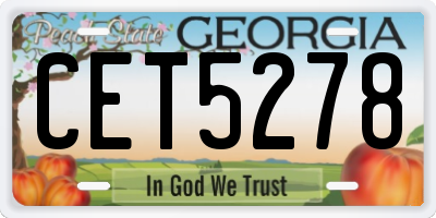 GA license plate CET5278